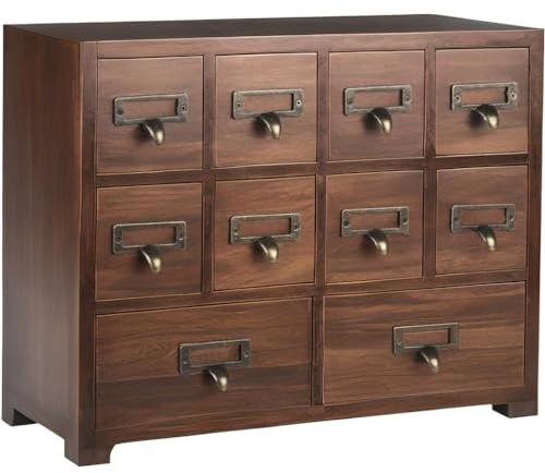 DELLMAO Traditional Solid Wood Small Chinese Medicine Cabinet Vintage Great Storage Apothecary Drawer Herbal Jewelry Box