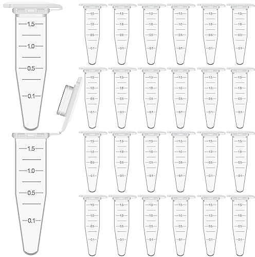 50 Pièces Tube à Centrifuger,Microcentrifugeuse Avec Couvercle,1.5ml