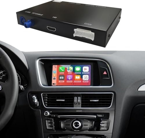 Ninetom Wireless CarPlay Android Auto Nachrüstsatz für 2009–2017 Audi A4 A5 Q5 S4 S5 mit 2G MMI, Carplay-Modul-Empfängerbox, unterstützt Navigation, Karten, Musik, Mirrorlink, Kamera, Siri, YouTube