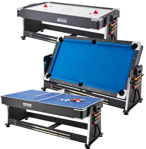 VEVOR Mesa de Juego Multiusos Giratoria para Aire Hockey, Billar, Tenis de Mesa, Juego de Hockey para Sala de Juegos, Hogar Familiar, Juego Mesa Hockey Aire Accesorios para Cada Juego Incluidos