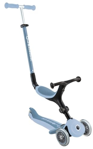 Globber - GO•UP Active Eco – Skalierbarer Tretroller, 3 Räder mit Sitz, für Kinder von 15 Monaten bis 6 Jahren, Himmelblau