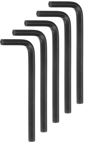sourcing map 5pcs Hex Key Wrench 5/32 L-Shape Hexagon SAE Wrenches Chrome Vanadium Steel Repairing Tool for Home Repair, Black