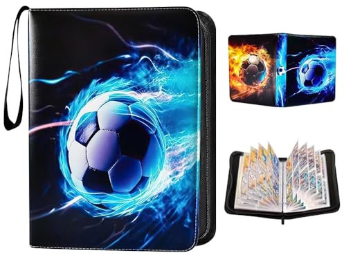 YANGUN Football Card Holder, 400 Pockets Football Card Binder, Trading Card Games Collection, Football Cards Book, FootballCard Folder, Footballs Trading Card Binder Album with Removable Sleeves (A)