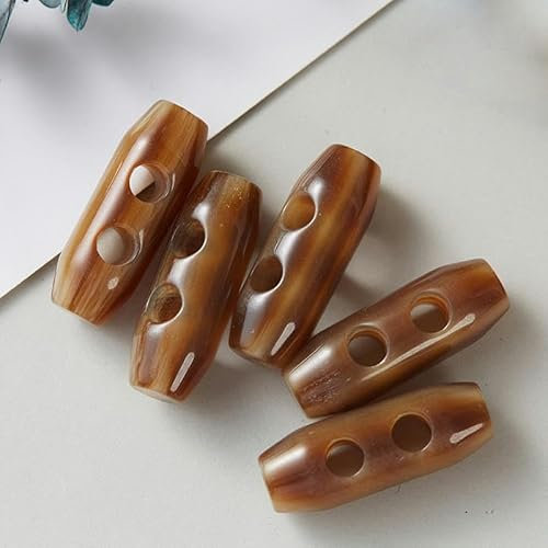 XJSDI Knebelknöpfe für Strickjacken, oval, Trenchcoat, Harz, Olivgrün, 20 Stück, 30 x 11 mm