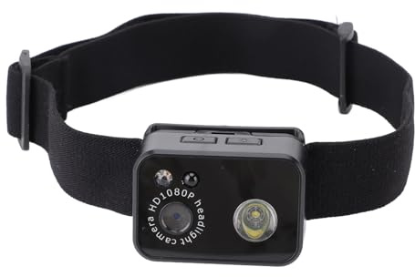 PUSOKEI Mi NI Action Kamera, 1080P Head Mounted Sportkamera mit LED Nachtlicht 5-10M, Stirnlampenkamera mit Kopfband, Intelligentem Sensorschalter, 2MP HD Video Camcorder für Außenbereich