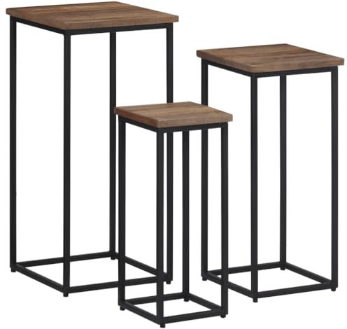 LLEZKBR Home & Garden Artikel-Pflanzenständer, 3 Stück, Massivholz, Teakholz