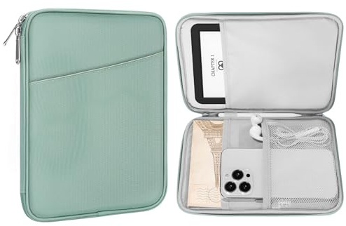 MoKo 6-7 eReader Sleeve Bag for 7 Kindle Colorsoft Signature Edition, Fire 7 2022, All-New 6 Kindle 11th Gen 2022/10th Gen 2019/8th Gen 2016, 6.8 Paperwhite 11th/10th Gen 2021/2018, Bodhi Green