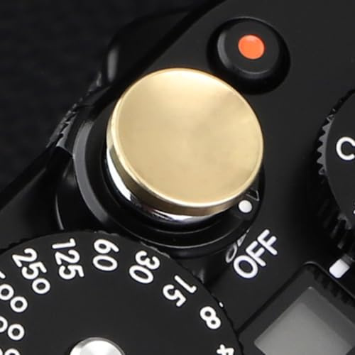 Leftfoto Exquisiter konkaver Auslöseknopf aus Kupfer für Fujifilm X-T5 X-T4 X-T3 X-T30 X- X-T20 X-PRO3 X100VI X100V X-E4 X-E3 Nikon Zf DF Leica Q3 M10 Sony RX1 R usw., Durchmesser 12 mm