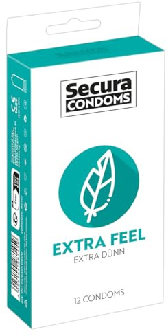 Secura Extra Feel 12er Kondome - 12 hauchzarte Präservative zur Verhütung ohne Hormone für Männer, transparent