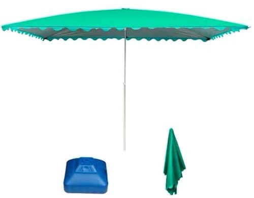 Parasol d'extérieur pour grand patio, parasol déporté pour table, marché, parasol de terrasse éclairé, bouton poussoir facile, pour jardin, terrasse, jardin, piscine, Vert, 2.5X2.5M