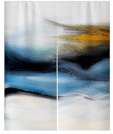 Küchenvorhänge Goldenes Blau Schwarz Scheibengardinen Polyester Vorhänge Kurz Waschbar Raumteiler Vorhang Türvorhang Langlebig Küchenvorhang Kurze Gardinen Verdickung Tür Vorhang 80x140cm