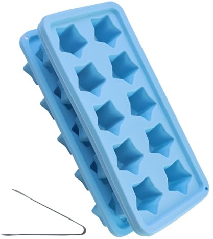 Lot de 3 bacs à glaçons en silicone en forme d'étoile à cinq branches - Moule à savon en forme d'étoile - Moule à glaçons en silicone facile à détacher - Pour cocktails, whisky, boissons