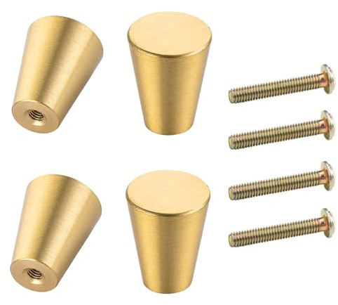 WenTigDY Schrankknöpfe Griff 2.5 * 2.0cm Golden Schubladenknöpfe Runder Solide Möbelknöpfe Solide Messing Schrankknöpfe Griff für Schrank