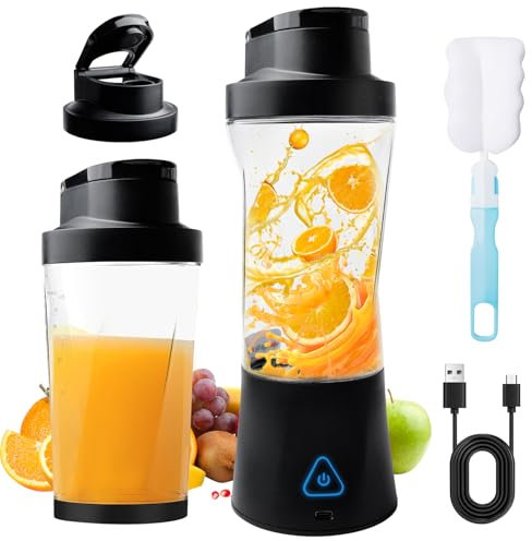 Smoothie Maker, frullatore portatile da 700 ml, con 6 lame USB, ricaricabile, mini frullatore per frullati e frullati proteici, potente mixer per viaggi, ufficio, campeggio, casa