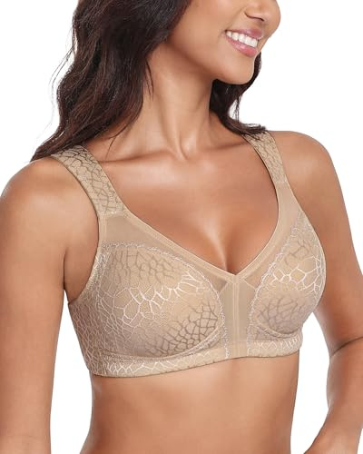 Lemorosy Soutien-Gorge Minimiseur Femme sans Armature(Marron,95C)