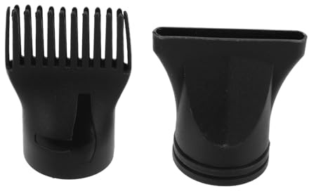 TOPPERFUN Ugelli per Asciugacapelli da Salone e Pettine per Asciugatura e Styling Professionale in Plastica 2 Pezzi Neri con Bocchetta Piatta Chioma