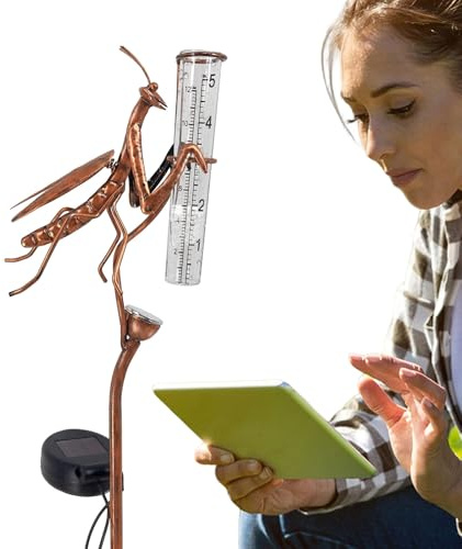 Générique Pluviomètre extérieur, pluviomètres solaires | Pluviomètre éclairé à énergie Solaire | Jauge de Pluie multifonctionnelle, pluviomètre décoratif pour allées, Patio