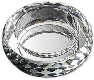 Guoyoocc Portacenere in Cristallo Vetro di Alta qualità,posacenere Rotondo,Decorazione del Desktop Bar Ufficio Soggiorno,Regalo da Uomo,posacenere per sigari