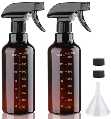 Hokretme Botella de spray de plástico de 500 ml, botellas de spray vacías recargables, pulverizador de gatillo para soluciones de limpieza, agua, plantas, mascotas, aceites esenciales, cabello