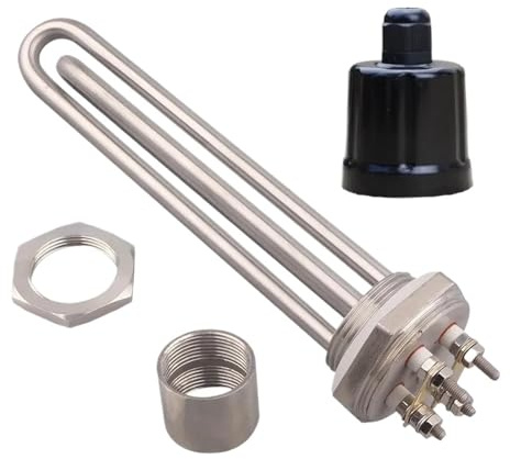 Chauffe-eau 12 V DN32, thermoplongeur électrique tubulaire 300 W en acier inoxydable 304 (With set)