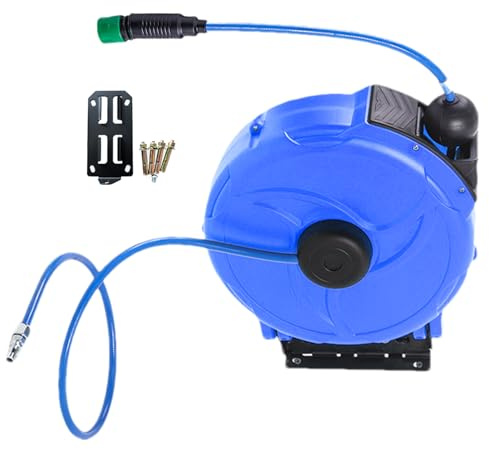 Xiixuuj Avvolgitubo da 12 m, resistente, avvolgitubo automatico da giardino, per rondella, esterno, cortile, garage, casa, negozio, giardinaggio