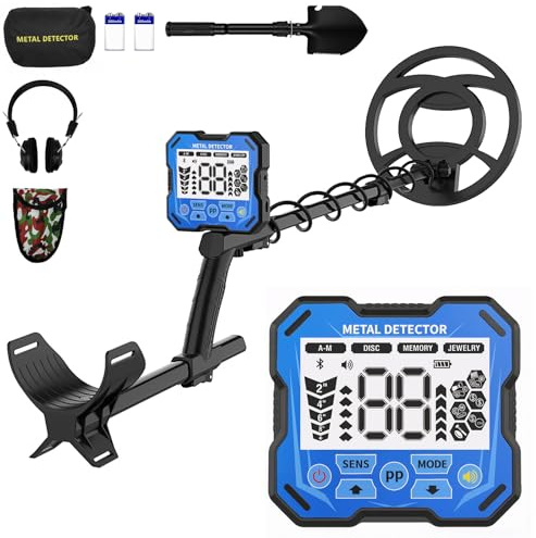 XEOOCE Professional Metal Detector for Adults with LCD Backlit Display, 5 Search Modes, Adjustable Sensitivity & Volume, Low Battery Alert, Waterproof Search Coil for Gold, Silver & Relic Hunting