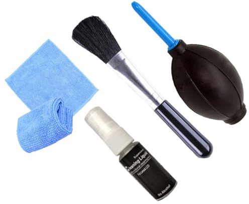Hemobllo 4pcs Computer Cleaning Tools Set for PC Case and Monitors Including Air Blowing Cleaning Brush and High-grade Cloth for Electronics Maintenance