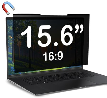 Dabernur Magnetischer Laptop-Sichtschutz 15,6 Zoll für 16:9-Bildschirme, Abnehmbarer Anti-Glare-Privacy-Filter, Bildschirm-Filter und -Schutz für Laptops, 13,6× 7,65, Passend für FHD 1920 × 1080