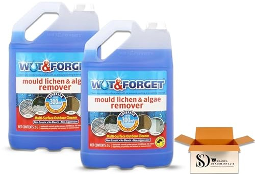 Ultimate Outdoor Mould, Lichen & Algae Remover – 2 x 5L Value Pack –(Pack Of 2) Professional Strength Black Spot Prevention – Bleach-Free Cleaner for Patios, Driveways, Fences & Decking