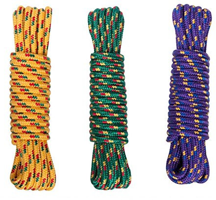Unibos Braided Rope Waterproof Flexible Polypropylene Strong 9mm x 30m 9mm Braided Rope x 30 mtrs (Colours May Vary)
