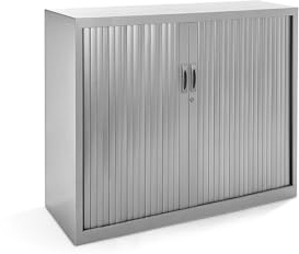 Rocada | Armario Metálico | Armario archivador Muebles Oficina | Puertas de persiana y Estantes de Altura Ajustable| Armarios con Cerradura | 120x45x105 cm - Gris