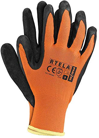 Reis RTELA_PB9 skyddshandskar, orange-svart, 9 storlekar, 12 stycken