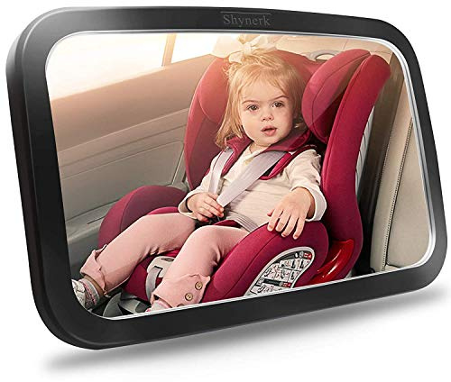 Shynerk Baby Car Mirror, Safety Car Seat Mirror for Rear Facing Infant with Wide Crystal Clear View, Shatterproof, 360° Rotation, Crash Tested and Certified