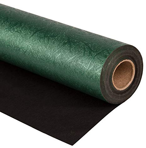 WRAPAHOLIC 30 Inch Green Wrapping Paper Roll - Jumbo Roll Reversible Green and Black for Birthday, Holiday, Wedding, Baby Shower Wrap - 30 inch x 16.5 feet
