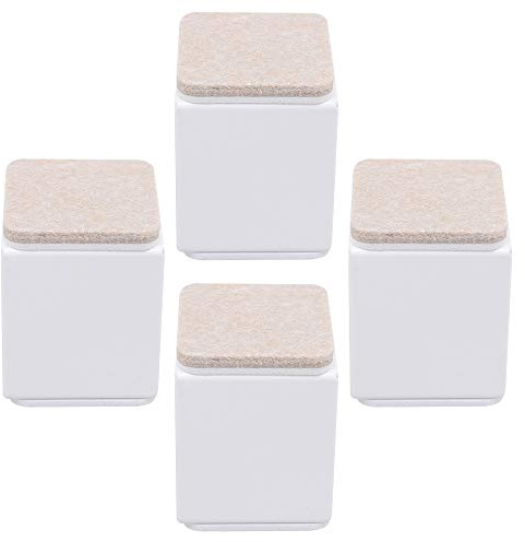 Lot de 4 pieds de meubles en feutre d'acier au carbone auto-adhésifs résistants Blanc 40 x 52 mm