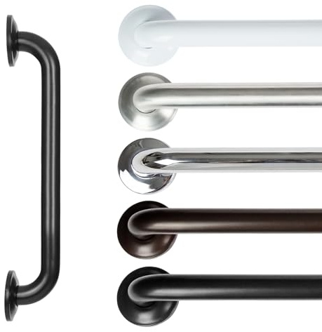 Vive Grab Bar for Bathtubs and Showers - Handicap Bathroom Safety Rail for Elderly - Wall Senior Handle for Tub, Toilet, Bath - Disability Assist Device Accessories Handrail | Assistance Product, Heavy Duty Shower Handles, Handicap Grab Bars, Stainless Steel, Multipurpose, 440 lbs (Black)