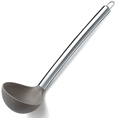 Berglander Mestolo, mestolo da cucina in silicone antiaderente, mestolo da minestra, mestolo da cucina per cucinare, lavabile in lavastoviglie, facile da pulire