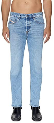 Diesel - Jeans elasticizzati da uomo Regular Tapered Fit Celeste – 2005 D-Fining 0EHAJ, Blu, 33W x 32L