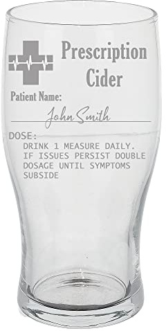 Always Looking Good Personalised Engraved Prescription Cider Glass Craft Beer Pint Glass Novelty Funny Birthday Gift - Any Name (Tulip - Pint Glass, Empty Glass)