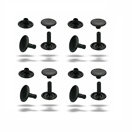 ISTA TOOLS MEGA Auswahl korrosionsbeständige Doppelkopf Hohlnieten,Doppelhohlnieten, Doppel-Nieten,zweiteilig (13 x 11 mm, Schwarz oxidiert, 10)