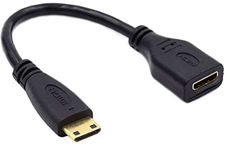 NFHK Cable de extensión adaptador mini HDMI tipo C hembra a mini HDMI macho de 15 cm para cámara HDTV 4K 1080P