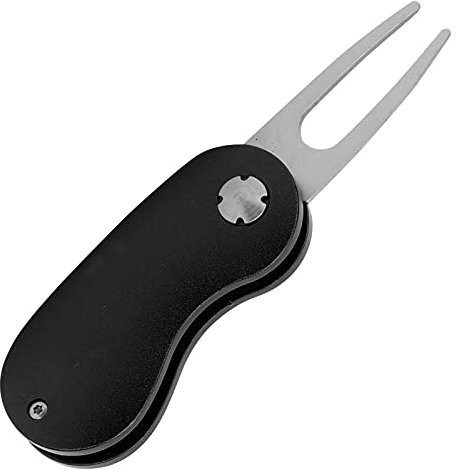 Zunate Golf Divot Reparaturwerkzeug, Edelstahl Golf Pitchfork, Faltbares Divot Reparaturwerkzeug, Zum Reparieren von Golfplätzen, Zum Reparieren von Divot (Schwarz)