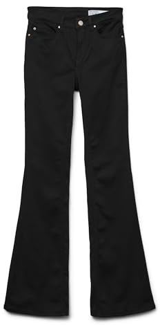 Vero Moda Jeans Acampanados para Mujer, Negro, M / 34L