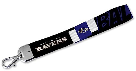 Rico Industries NFL Football Baltimore Ravens Handgelenk-Schlüsselband, niedlicher Handgelenkriemen, Schlüsselanhängerhalter für Damen und Herren, Autoschlüssel, Ausweise, Karten, Geldbörse, Telefon,