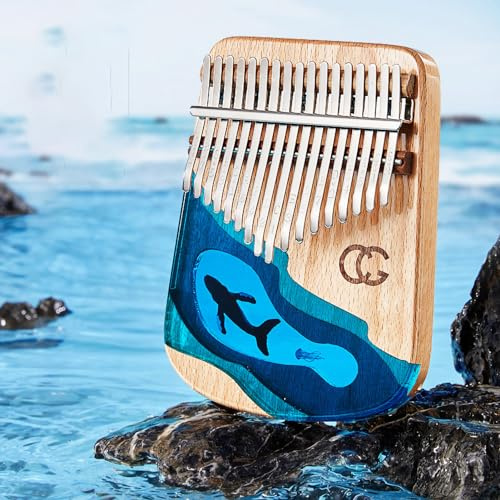 Piano à Pouce, Piano à Pouce Portable Plusieurs Tons Mini Résine Kalimba Instrument De Musique Pincé Au Doigt Pour Enfant Adulte Cadeaux Musicaux De Noël(Baleine à 17 tons)