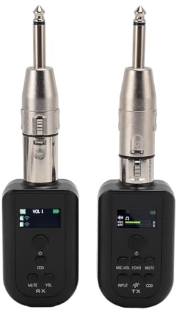 Système de Microphone sans Fil, émetteur et Récepteur XLR sans Fil 2,4 GHz, Système de Microphone Rechargeable USB C pour Microphone Dynamique, Guitare, Mixeur Audio, Système PA