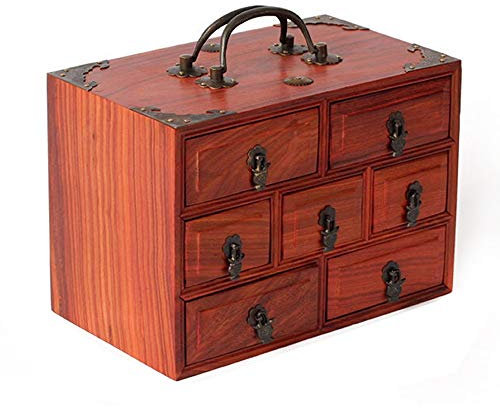 Große Kommode Valet Box Schmuckschatulle für Herren mit großem Schmuck-Organizer, Schmucktruhe mit Vintage-Griff, Schmuckschatullen aus Holz, Aufbewahrungsbox für Damenschmuck, Geschenk für Mädchen