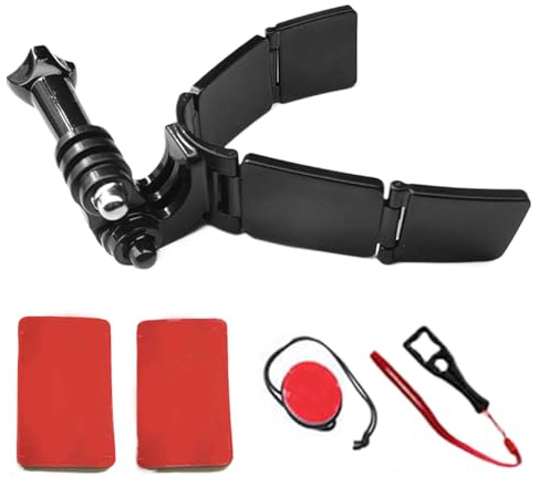 Gvblkq Elmet Support de caméra de moto, support de menton flexible pour casque, support de mentonnière pour caméra d'action, kit d'accessoires de fixation pour métrage, menton pour moto