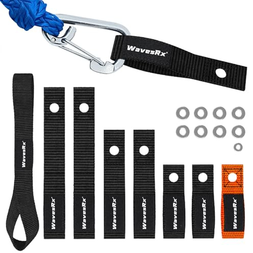 Soft Loops Lot Crampons pour Jet Ski | Points d'ancrage Rapides et sécurisés pour Pare-Chocs et Garde-boues, Ligne d'ancrage et Corde élastique | Un Accessoire Indispensable (Noir, Paquet de 10)