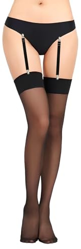 Aomhrek 4 Pezzi Reggicalze Antiscivolo, Fibbia Reggicalze Con Fibbia A Becco D'Anatra, Adatto Per Reggiseni, Reggicalze Calze Intimo (Nero)